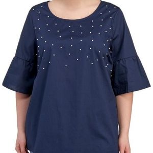 COMO VINTAGE PLUS Women's Plus Size Bell Sleev ToP